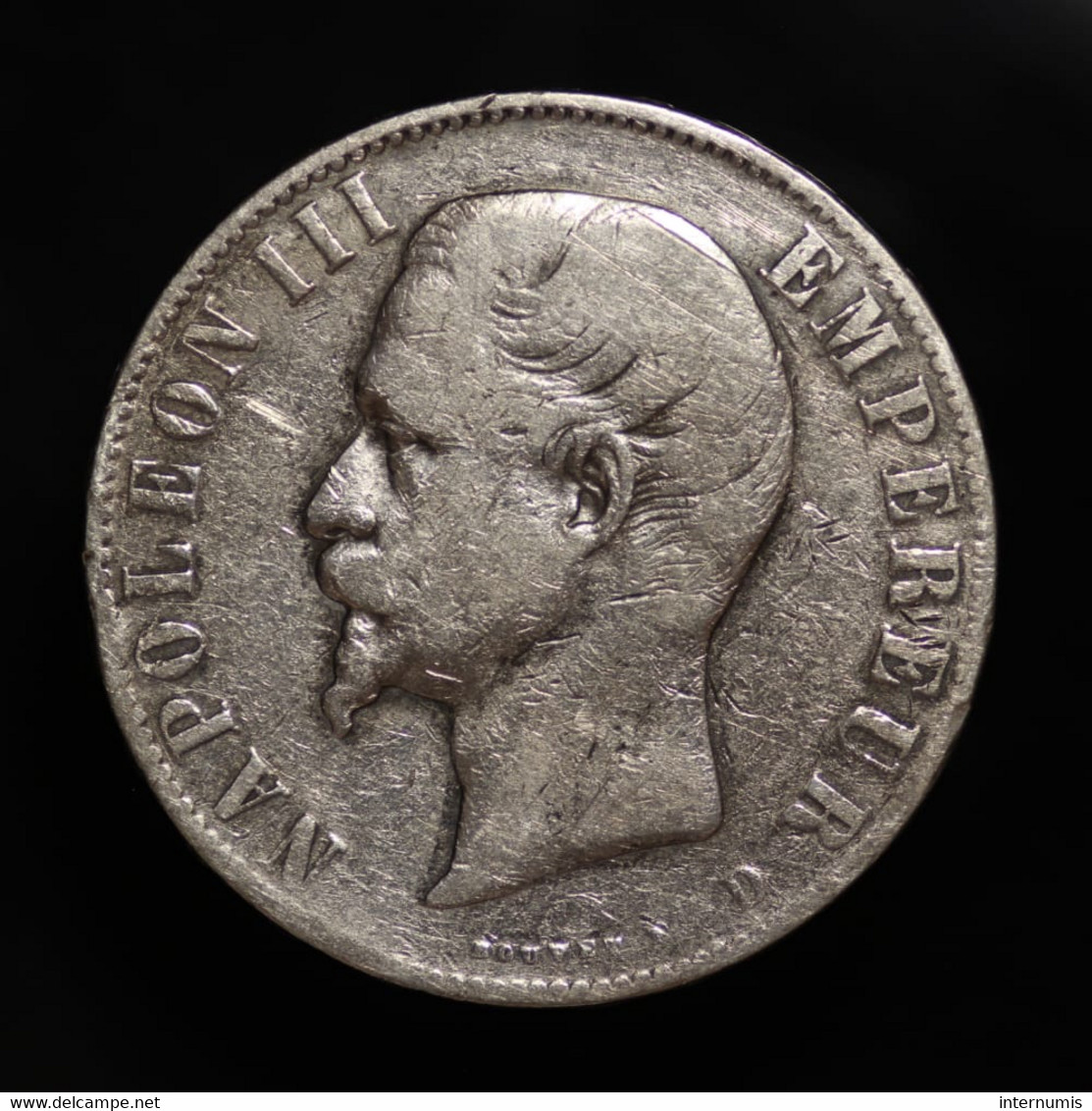 France, Napoleon III, 5 Francs, 1856 - D, Lyon, Argent (Silver), TB (F), KM#782.3, G.734, F.330/9 - 5 Francs