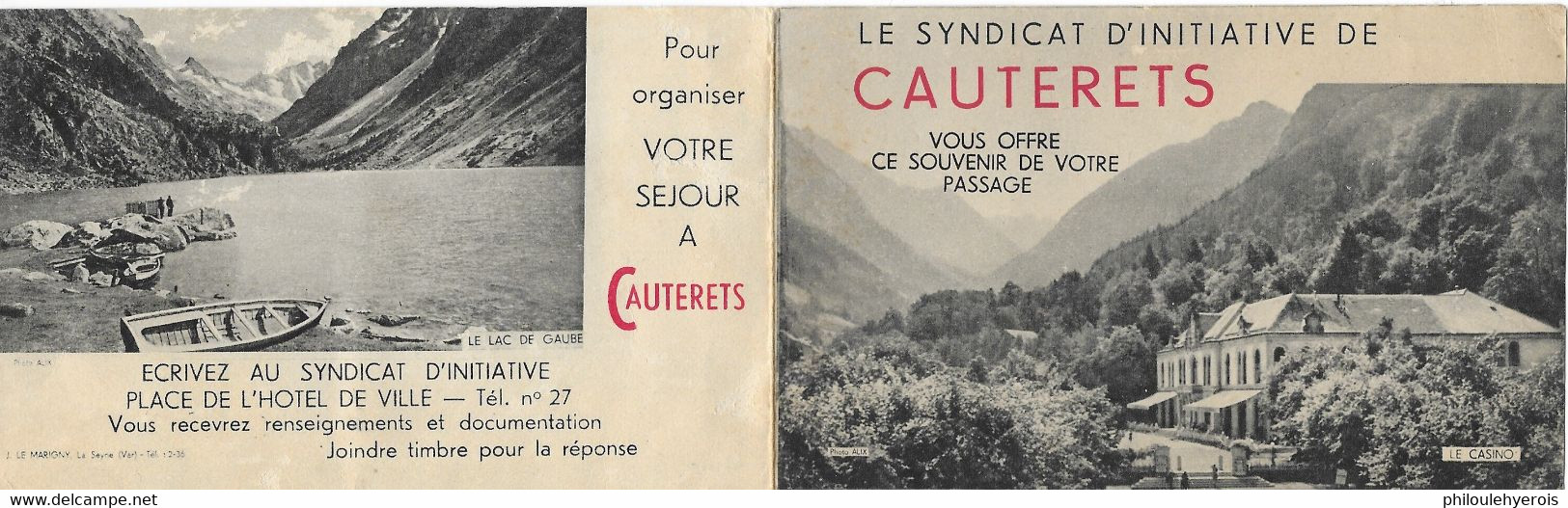 CAUTERETS Carnet De 4 Vignettes Du Syndicat D'initiative ( érinnophilie ) - Toerisme (Vignetten)