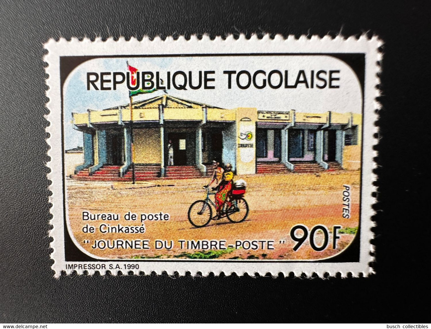 Togo 1990 Mi. 2181 Bureau De Poste De Cinkassé Journée Du Timbre-Poste Vélo Fahrrad Bicycle Bike - Togo (1960-...)