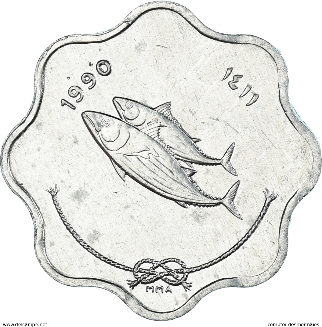 Monnaie, Îles Des Maldives, 5 Laari, 1990 - Malediven