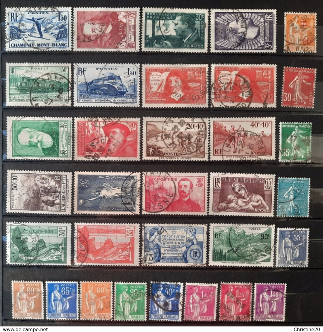 France 1937 Année Complete  N°334/71 Sauf N°348/51 Ob TB Cote 327€ - ....-1939