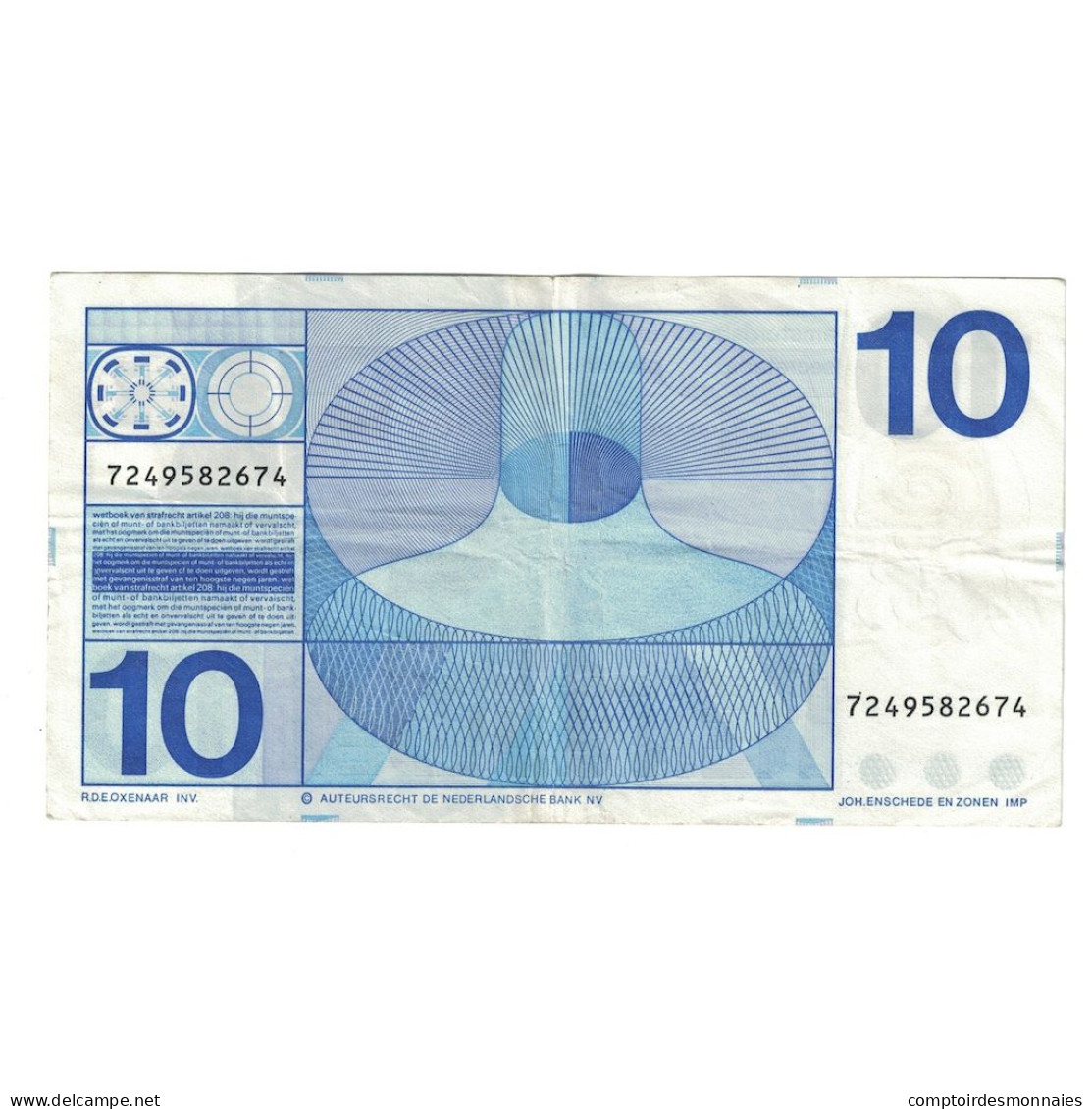 Billet, Pays-Bas, 10 Gulden, 1968, KM:91b, TTB - 10 Gulden