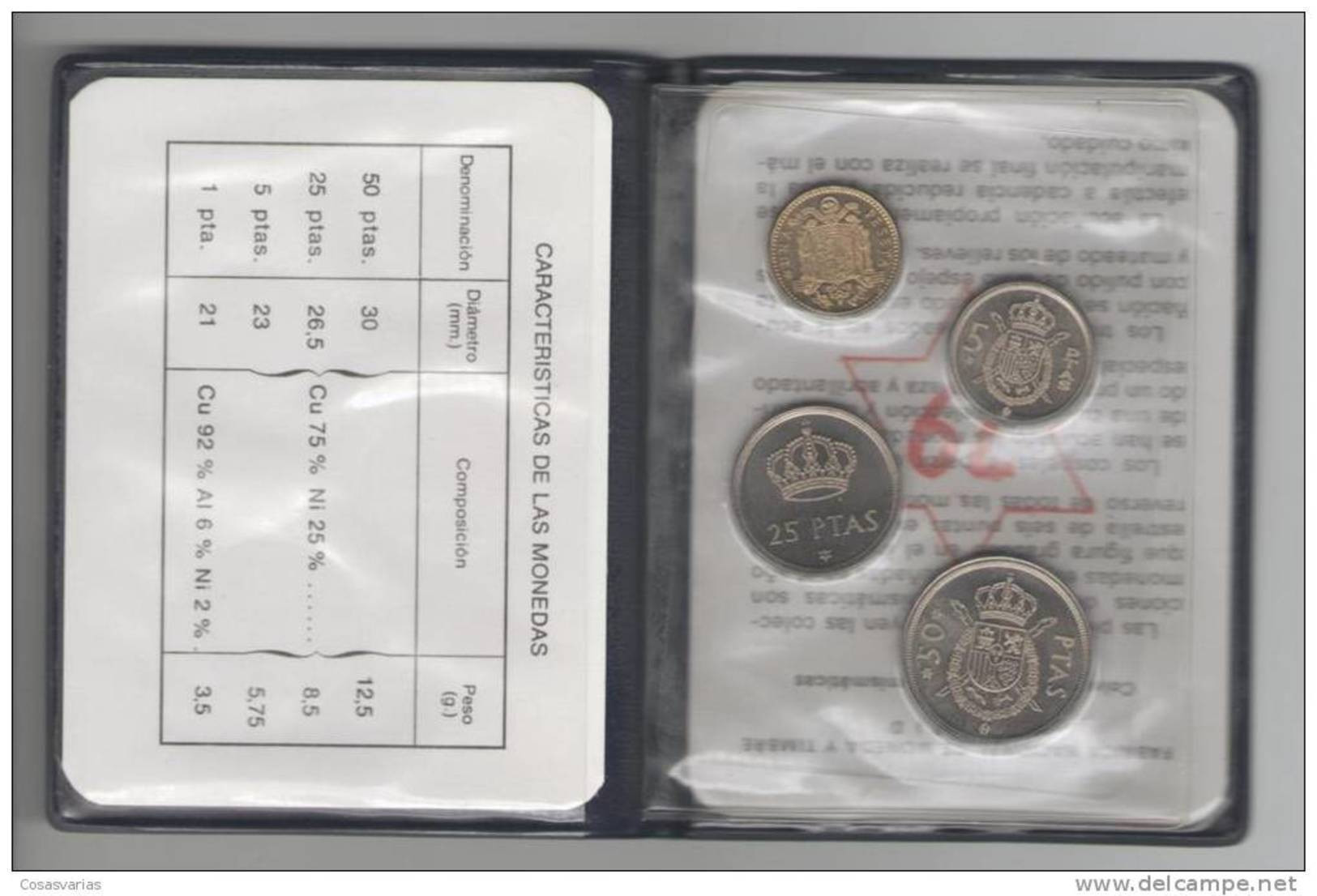 NUMISMATIC SPANISH SET - 4 COINS - 1975 * 1979 - PROOF - JUAN CARLOS I - Madrid Mint  NUMISMATIQUE  NUMISMATIK - Mint Sets & Proof Sets
