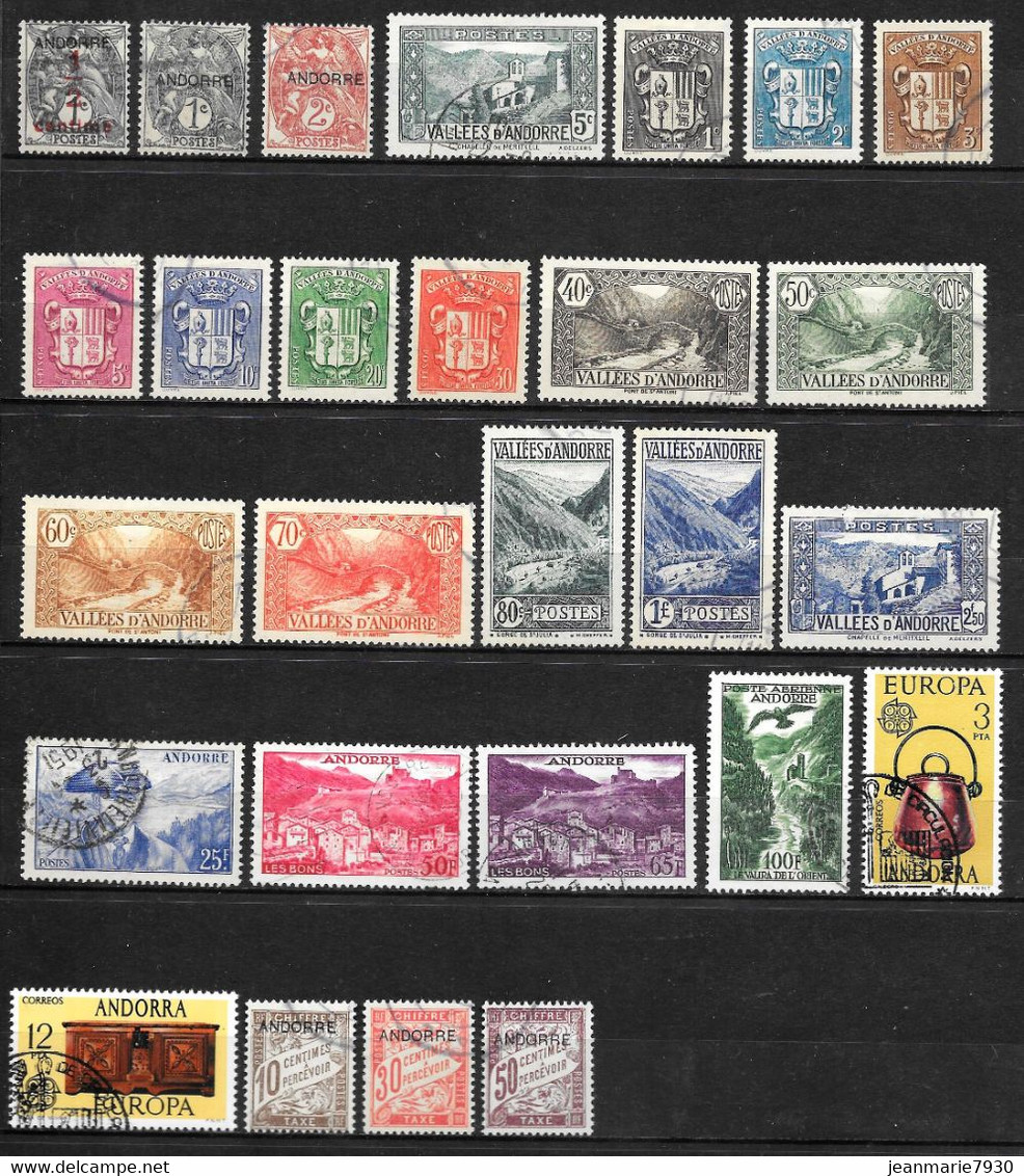 C123 - LOT ANDORRE OBLITERES - COTE = 43.00 € - Collections