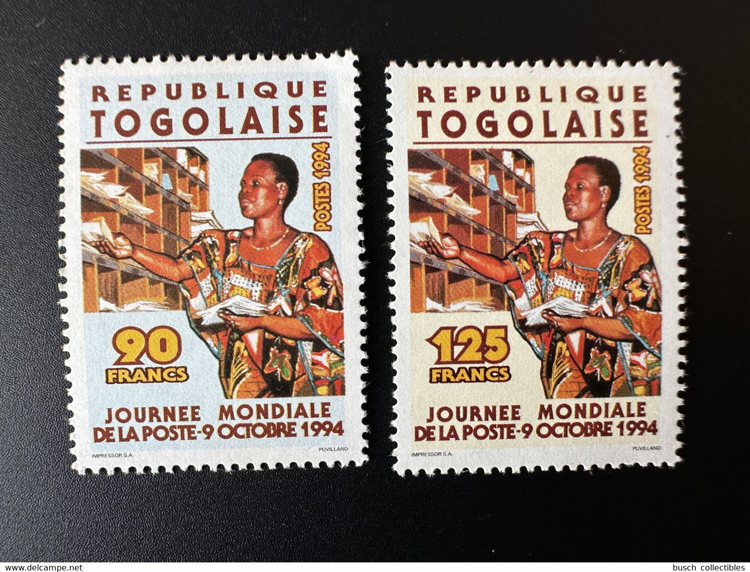 Togo 1994 Mi. 2202 - 2203 Journée Mondiale De La Poste 9 Octobre Weltposttag World Post Day - Togo (1960-...)