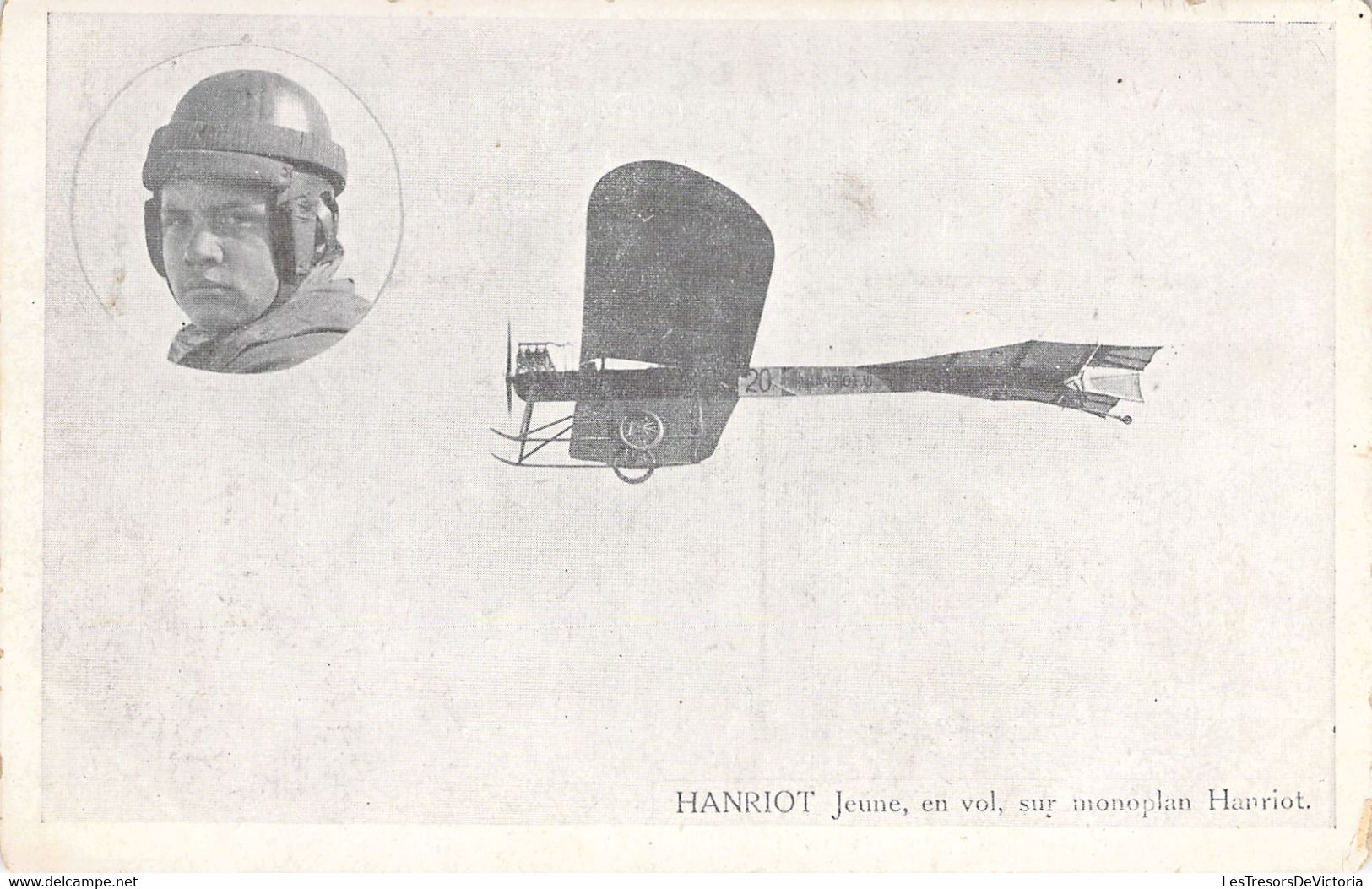 AVIATION - Aviateur - HANRIOT Jeune En Vol Sur Monoplan Hanriot - Carte Postale Ancienne - Piloten