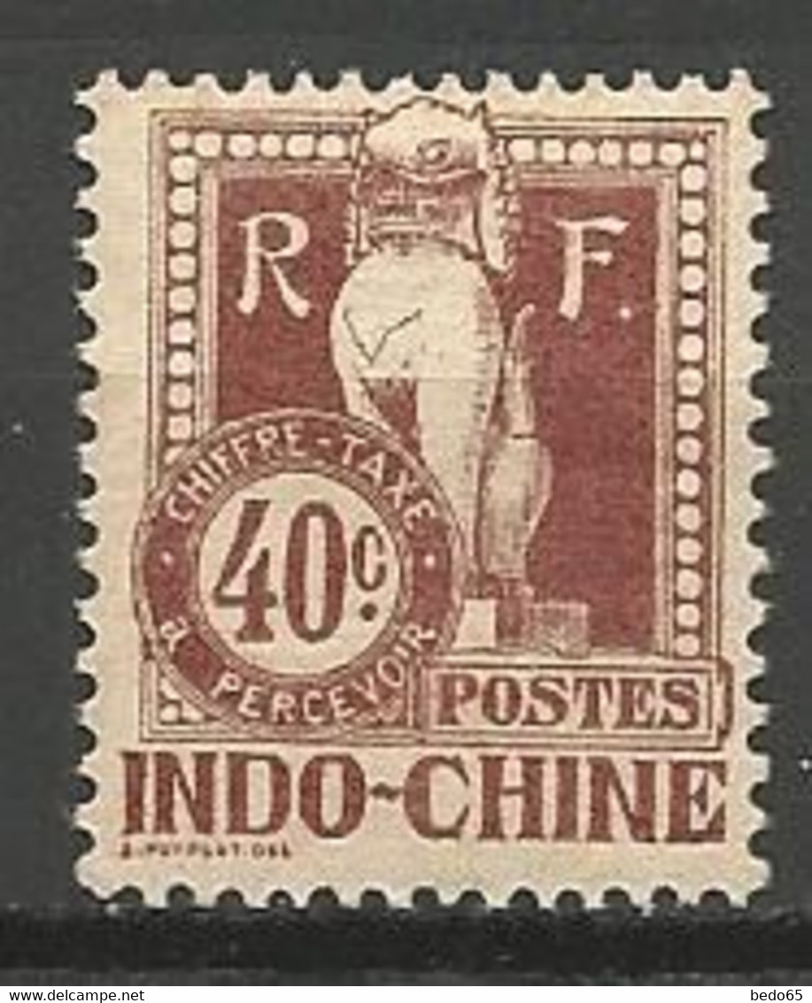 INDOCHINE TAXE N° 12 NEUF* TRACE DE CHARNIERE  / MH - Strafport