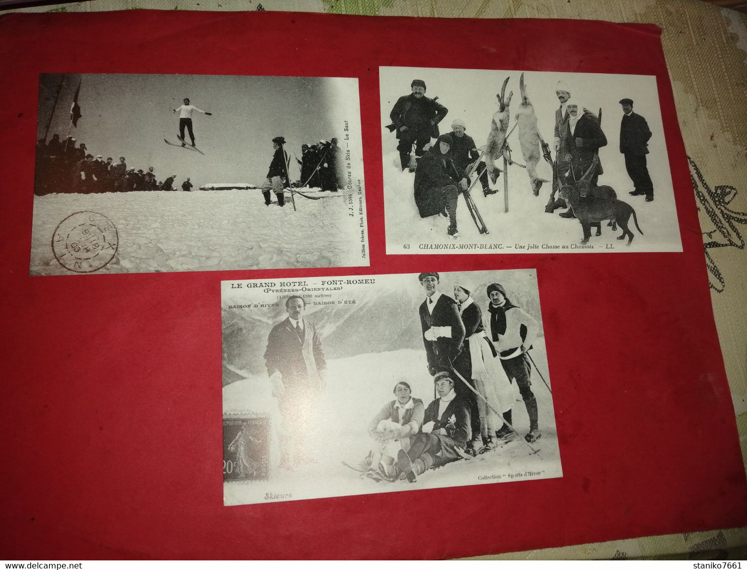 3 Carte Postale Skieurs Le Saut Chamonix Mont Blanc Chasse Aux Chamois - Sports D'hiver