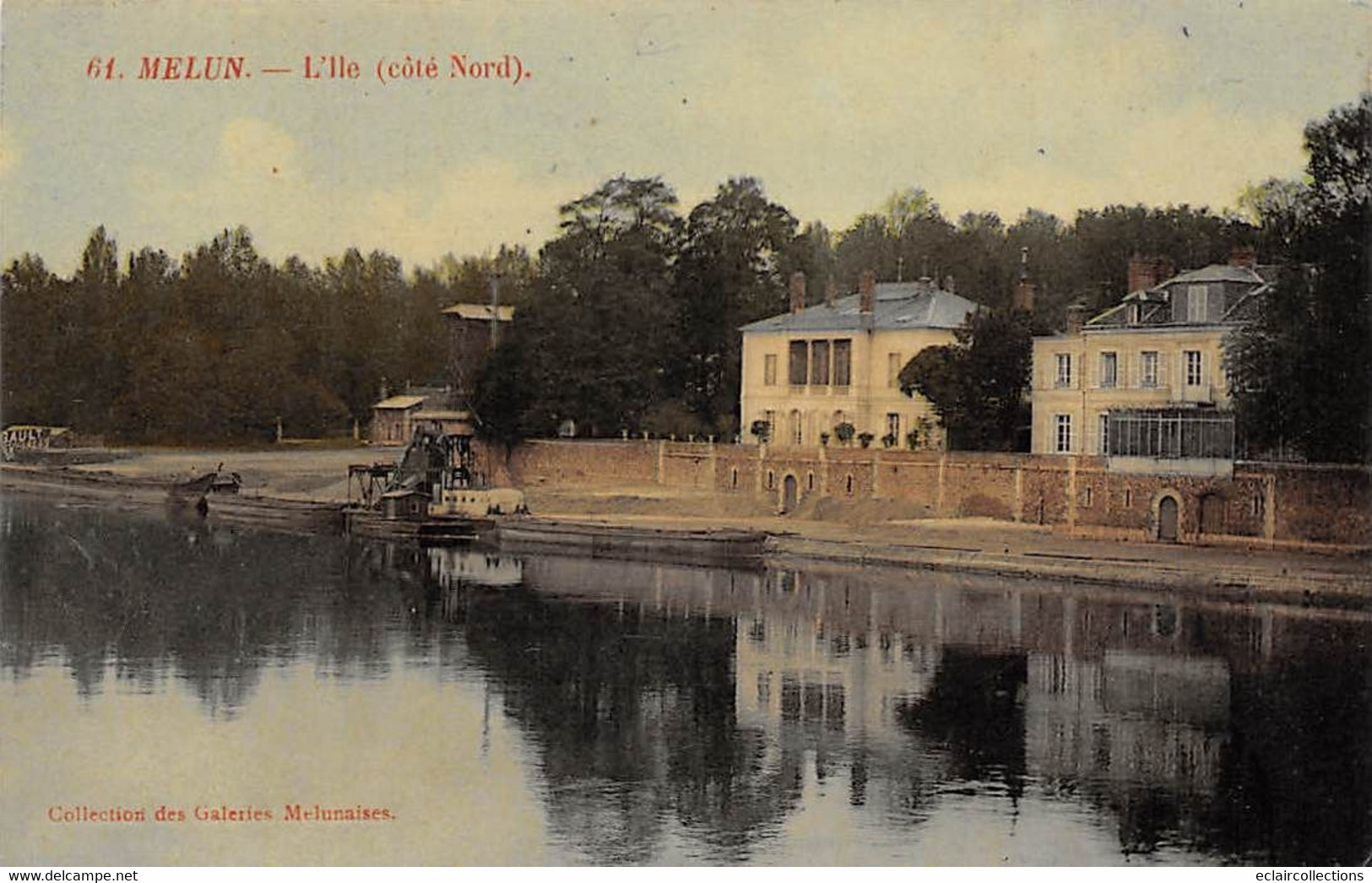 Melun           77         L'Ile Côté Nord  Péniche   N° 61    (voir Scan) - Melun