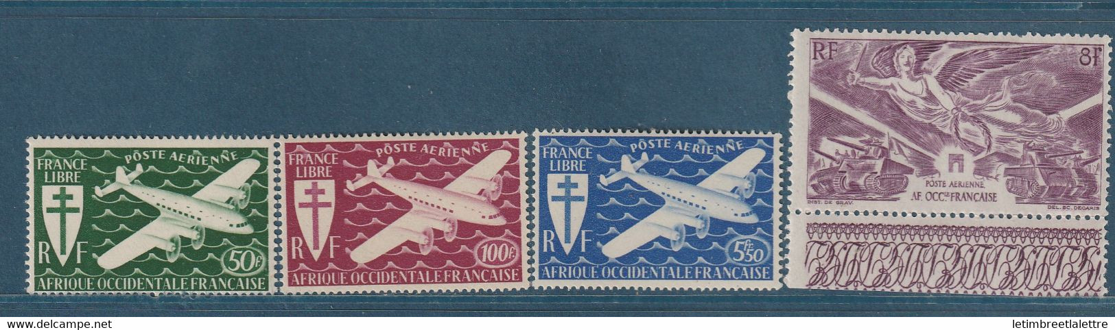 AOF - Poste Aérienne - YT N° 1 à 4 ** - Neuf Sans Charnière - 1945 / 1946 - Ungebraucht