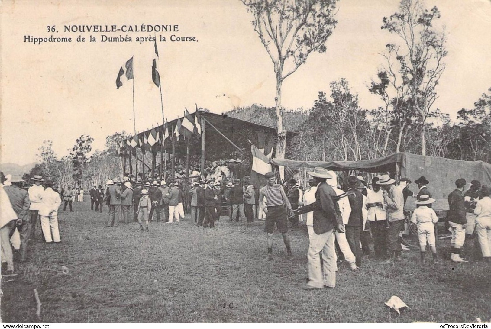 Nouvelle Calédonie - Hippodrome De La Dumbéa Après La Course - Animé - Oblitéré 1909 - Carte Postale Ancienne - Nieuw-Caledonië