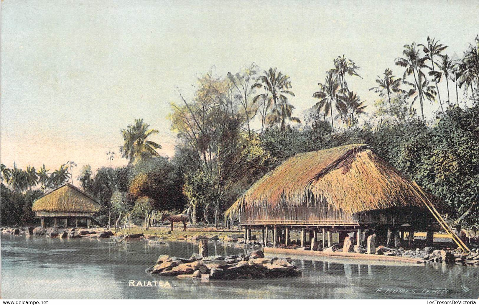 Tahiti - Raiata - Edit. F. Homes - Colorisé - Hutte Sur Piloti - Carte Postale Ancienne - Tahiti