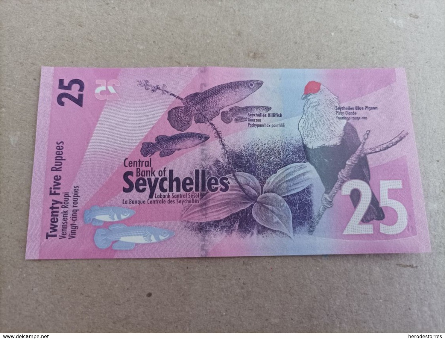 Billete De Seychelles De 25 Rupias, Año 2016, UNC - Seychelles