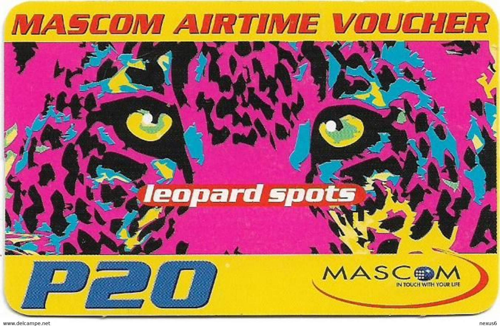 Botswana - Mascom - Leopard Spots, (Faxmail), Exp.02.11.2004, GSM Refill 20P, Used - Botsuana