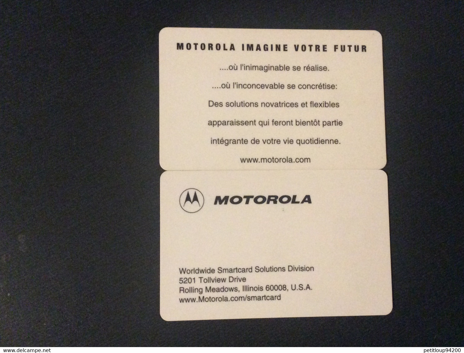 2 CARTES De Salons Et Démonstration  *MOTOROLA  Smart Cards - Exhibition Cards