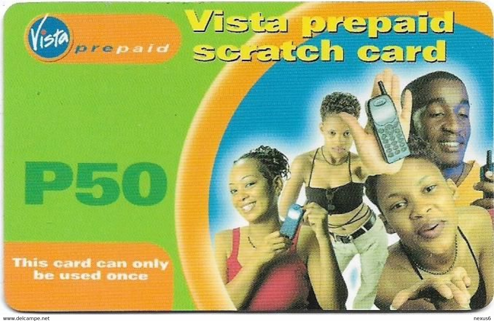 Botswana - Vista - Vista Prepaid Scratch Card Green, Exp.12.2005, GSM Refill 50P, Used - Botsuana