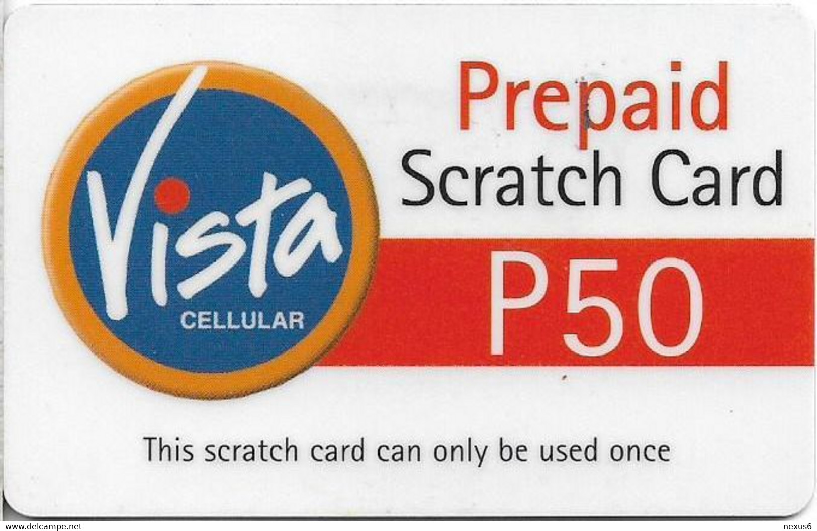 Botswana - Vista Cellular - Vista Prepaid Scratch, Exp.03.2002, GSM Refill 50P, Used - Botsuana