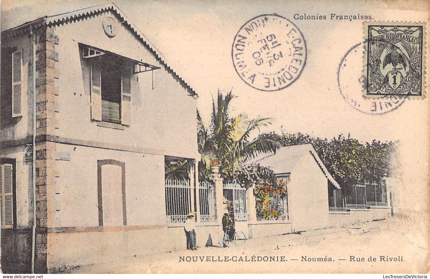 Nouvelle Calédonie - Rue Du Rivoli - Colonies Françaises - Colorisé - Oblitéré 1906 - Carte Postale Ancienne - Neukaledonien