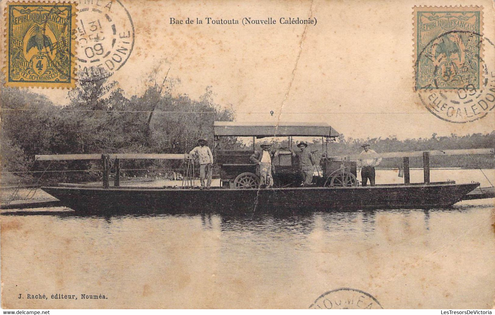 Nouvelle Calédonie -  Bac De La Toutouta - Edit. J. Raché - Animé - Oblitéré 1909- Carte Postale Ancienne - Nuova Caledonia