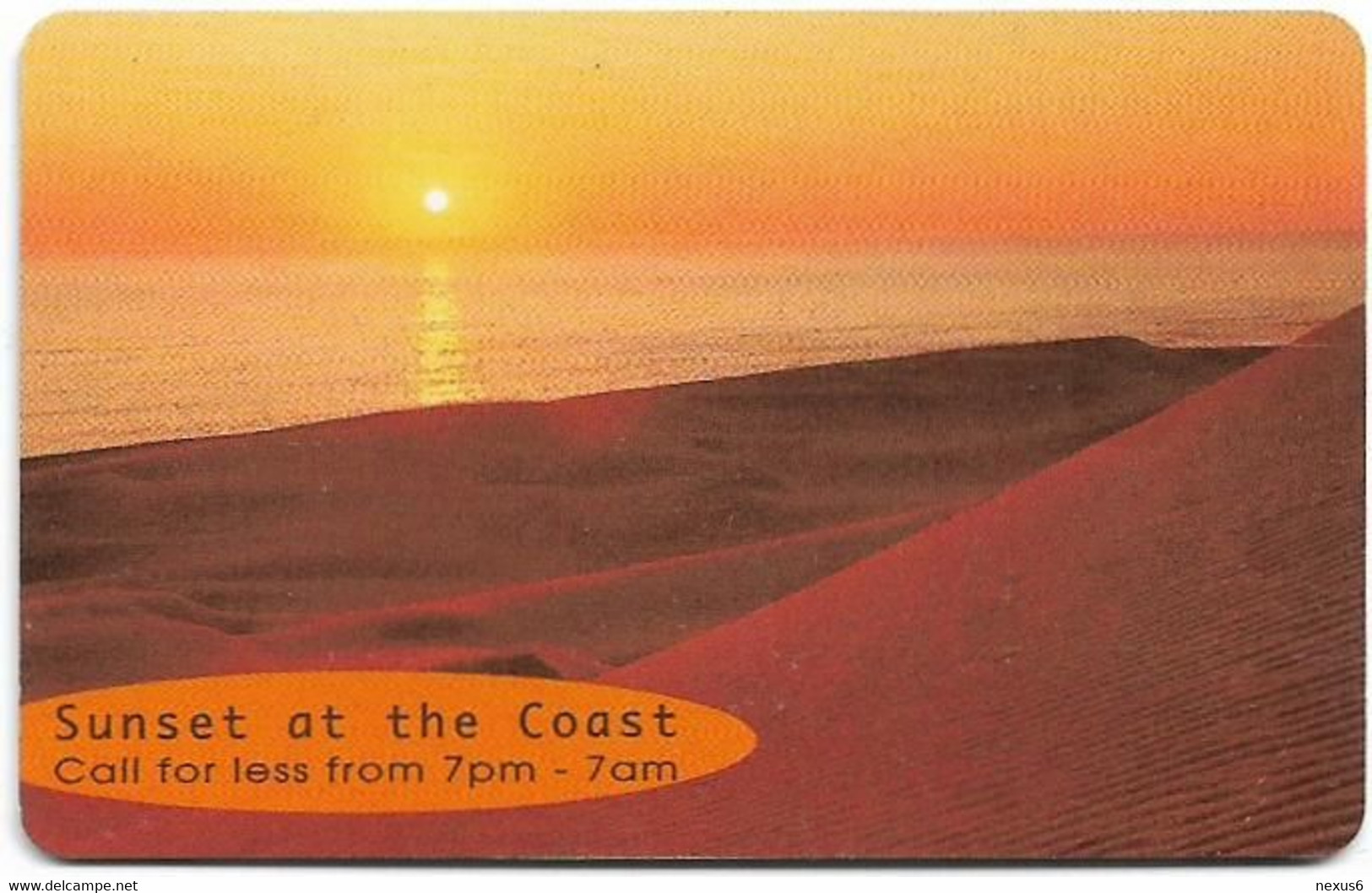 Namibia - Telecom Namibia - Sunset - Sunset At The Coast 2 (Blue Front), Solaic, 10$, Used - Namibia