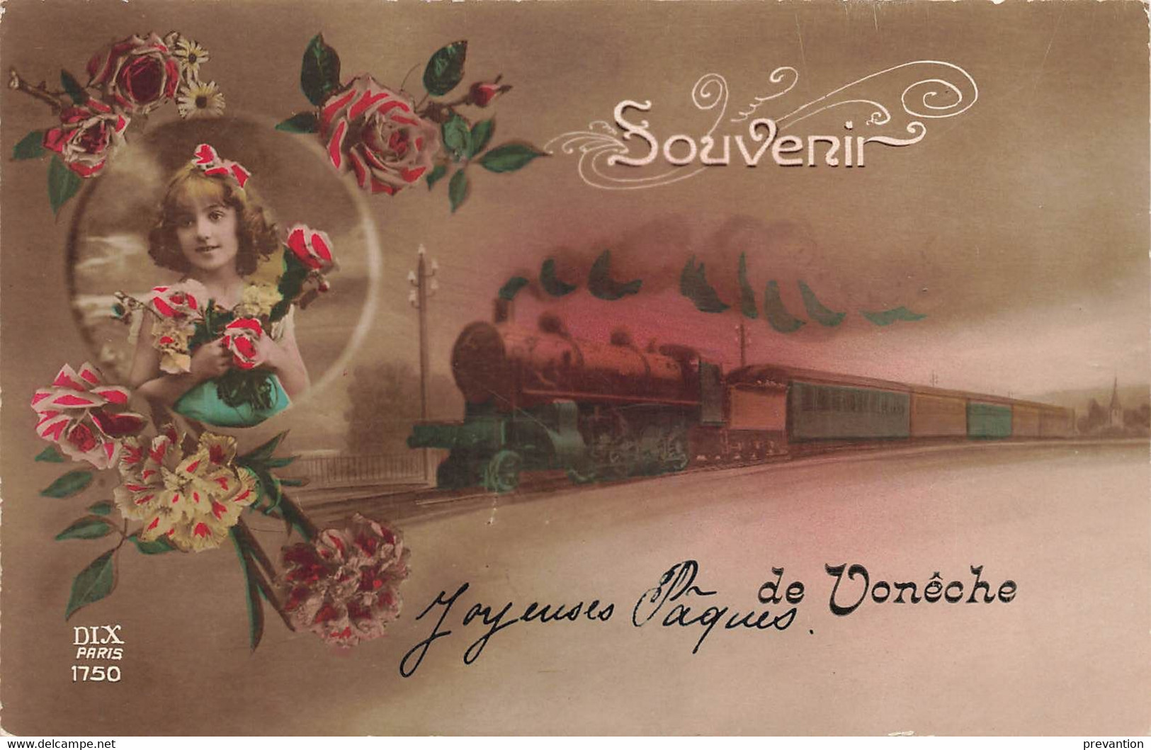 Souvenir De VONECHE - Carte Colorée Et Circulé En 1921 Vers Erquelinnes - Beauraing