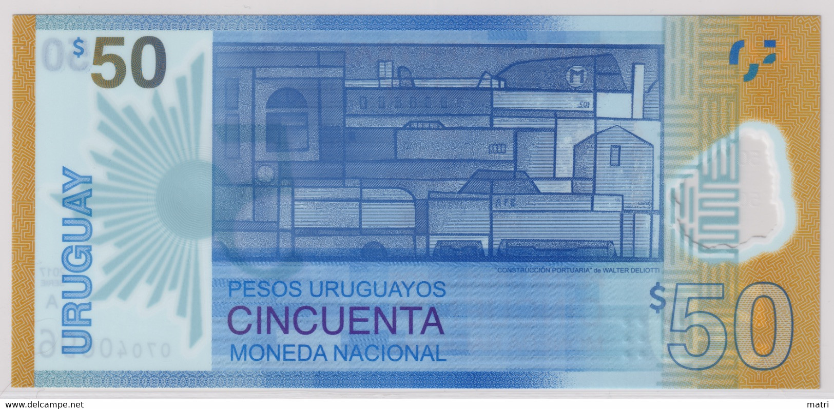 Uruguay 50 Pesos 2017  "50th Anniversary Of Banco Central Del Uruguay" Commemorative P#100 UNC - Uruguay