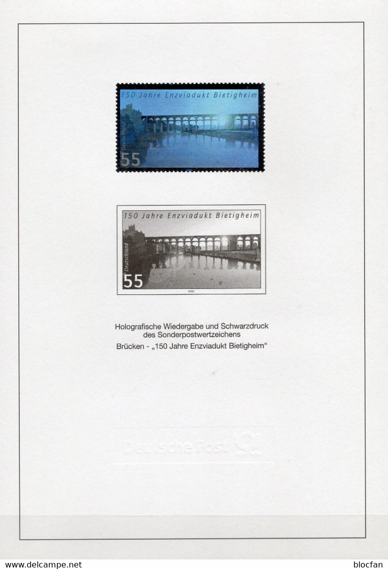 Hologramm Jahrbuch 2003 BRD 2359 SD-Block 26 ** 50€ Enzviadukt In Bietigheim Bloc Bridge Ss Black-print Sheet Bf Germany - Hologrammes