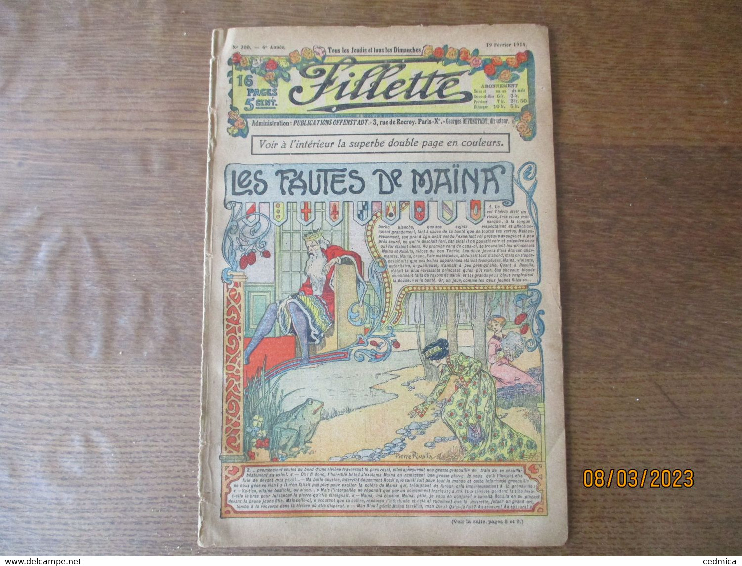 FILLETTE N°300 DU 19 FEVRIER 1914 - Fillette