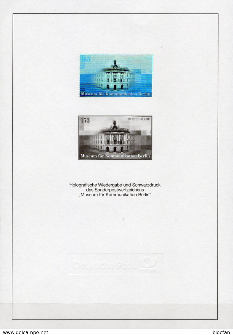 Hologramm Jahrbuch 2002 BRD 2276 SD-Block 25 ** 60€ Museum In Berlin Communication Bloc S/s Black-print Sheet Bf Germany - Holograms