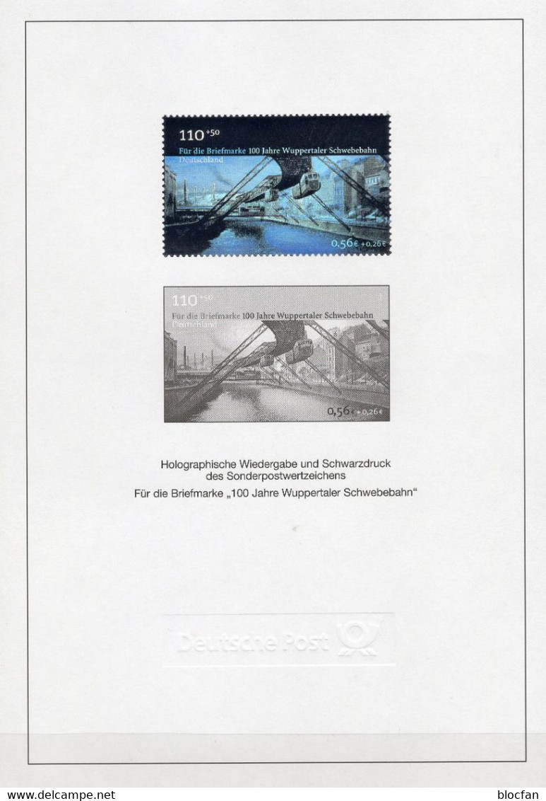 Hologramm Jahrbuch 2001 BRD 2171 SD-Block 24 ** 60€ Schwebe-Bahn Wuppertal Bloc EXPO M/s Black-print Sheet Ss Bf Germany - Hologrammes