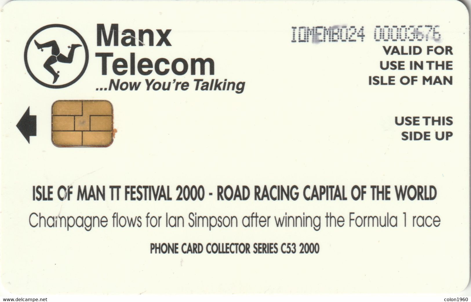 ISLE OF MAN. IM-TEL-0158. Acclaim The Winner. 2000-01. 10000 Ex. (030) - Eiland Man