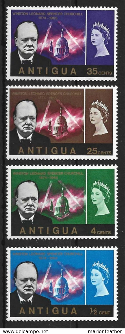 ANTIGUA.....QUEEN ELIZABETH II....(1952-22..).....CHURCHILL SET OF 4.......MNH... - Sir Winston Churchill