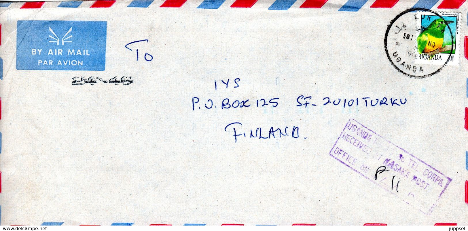 UGANDA, Letter, Cuckoo   /  OUGANDA, Lettre, Coucou - Cuco, Cuclillos