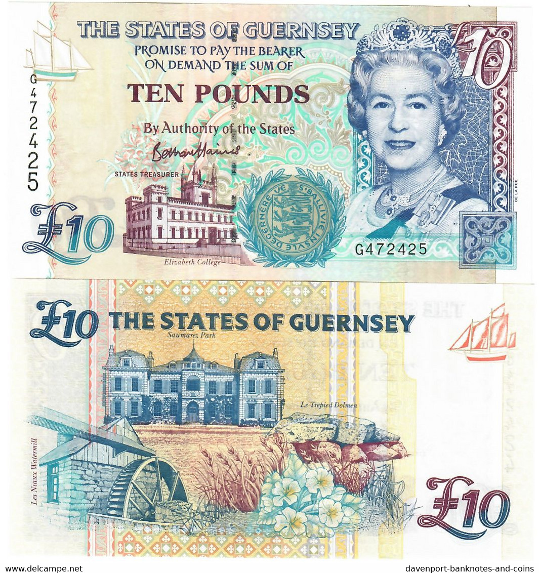 Guernsey 10 Pounds 2015 UNC "Haines" - Guernsey