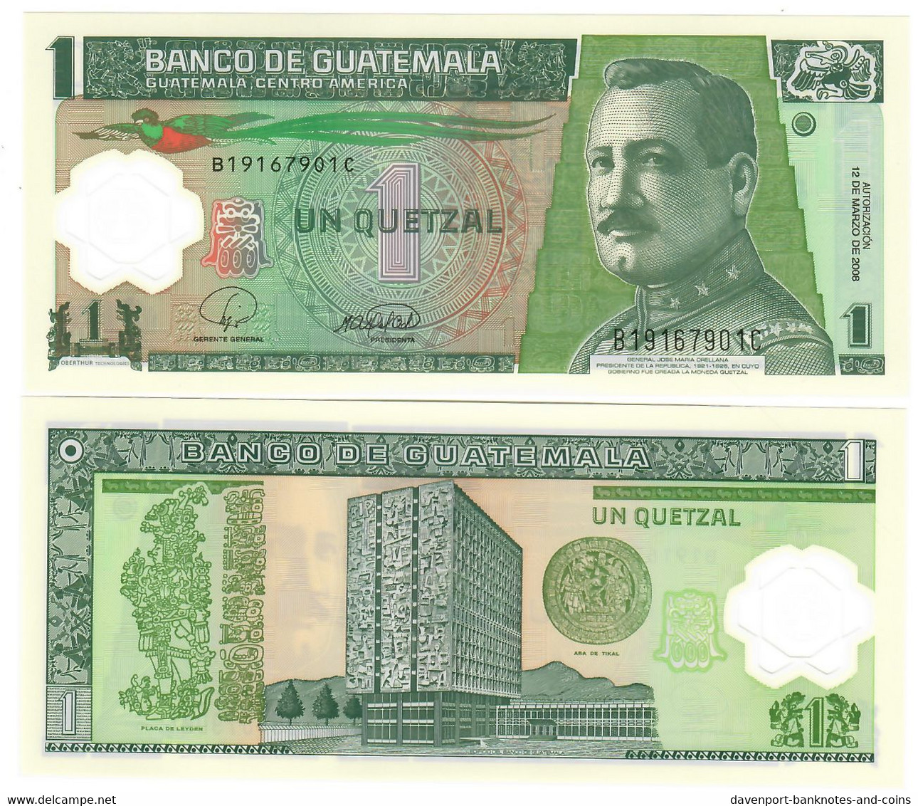 Guatemala 10x 1 Quetzal 2008 UNC - Guatemala