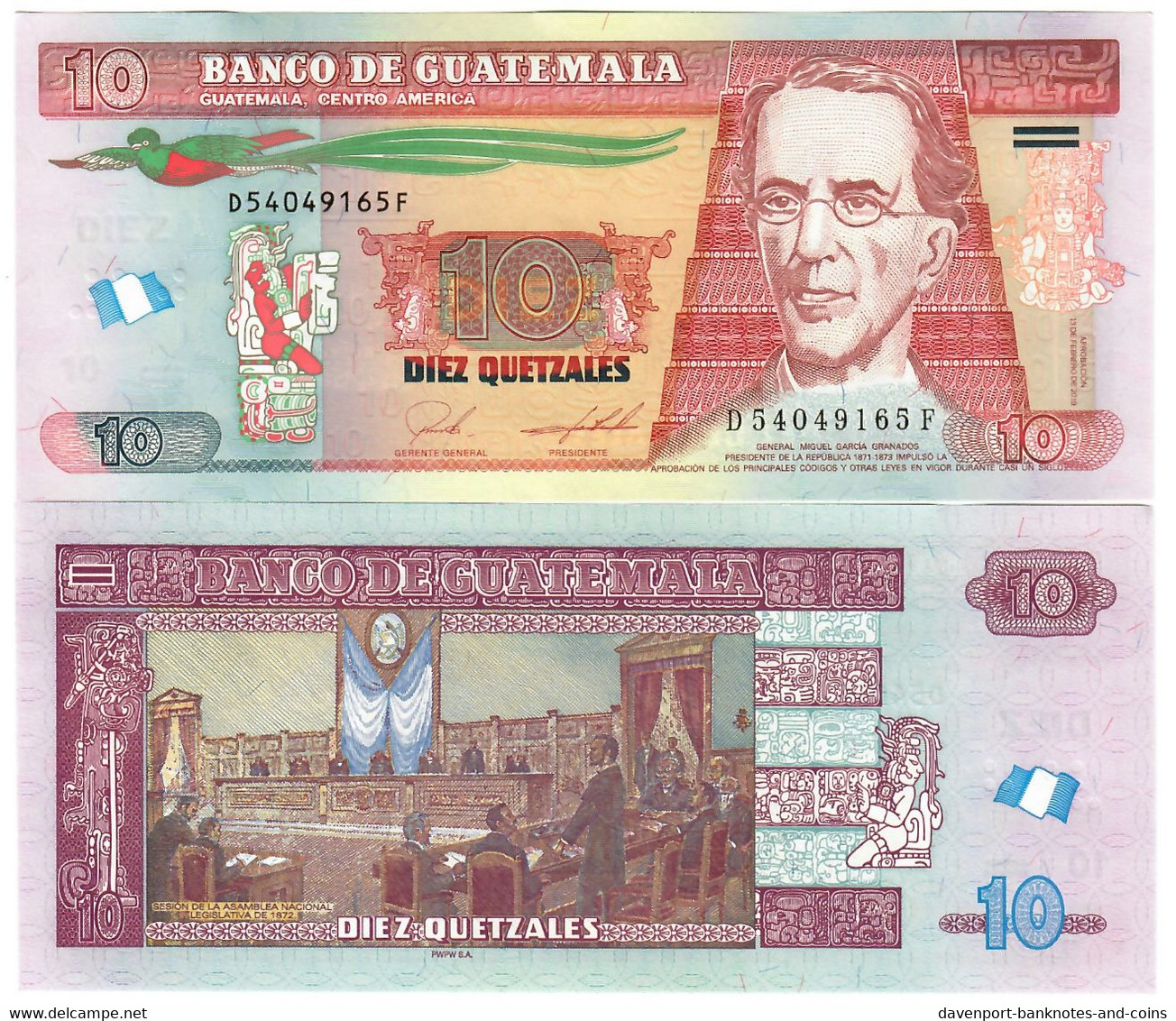 Guatemala 10x 10 Quetzales 2019 UNC - Guatemala