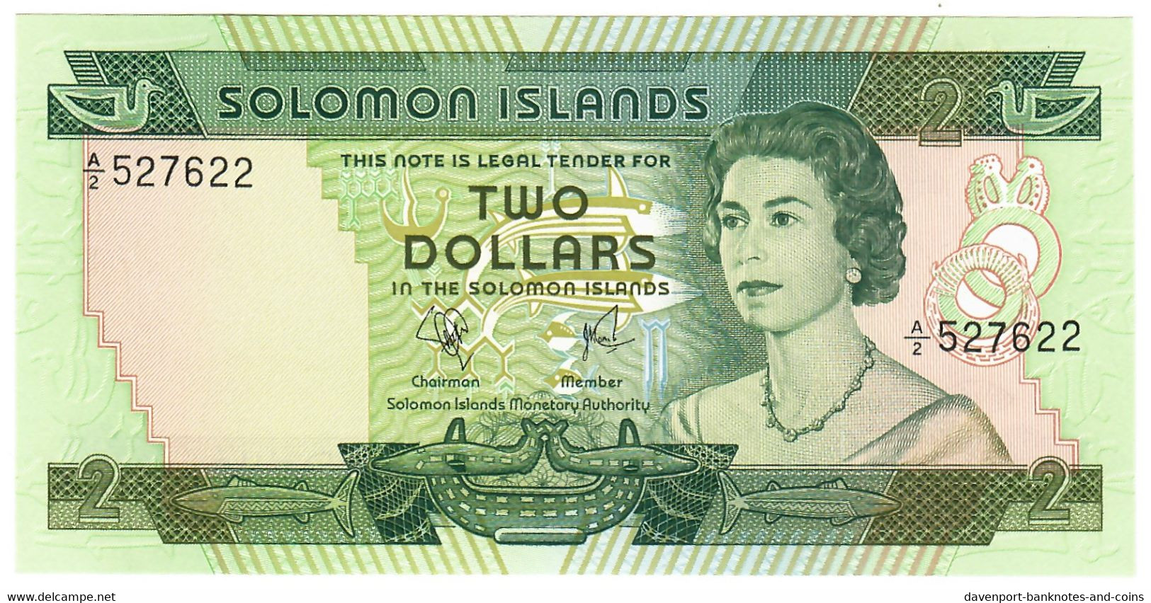 Solomon Islands 2 Dollars 1977 UNC - Salomonseilanden