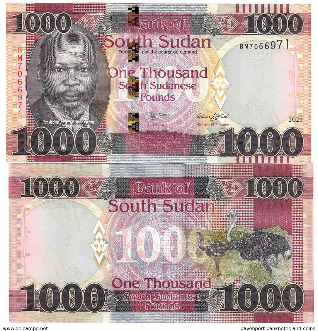 South Sudan 1000 Pounds 2021 (2022) UNC - South Sudan