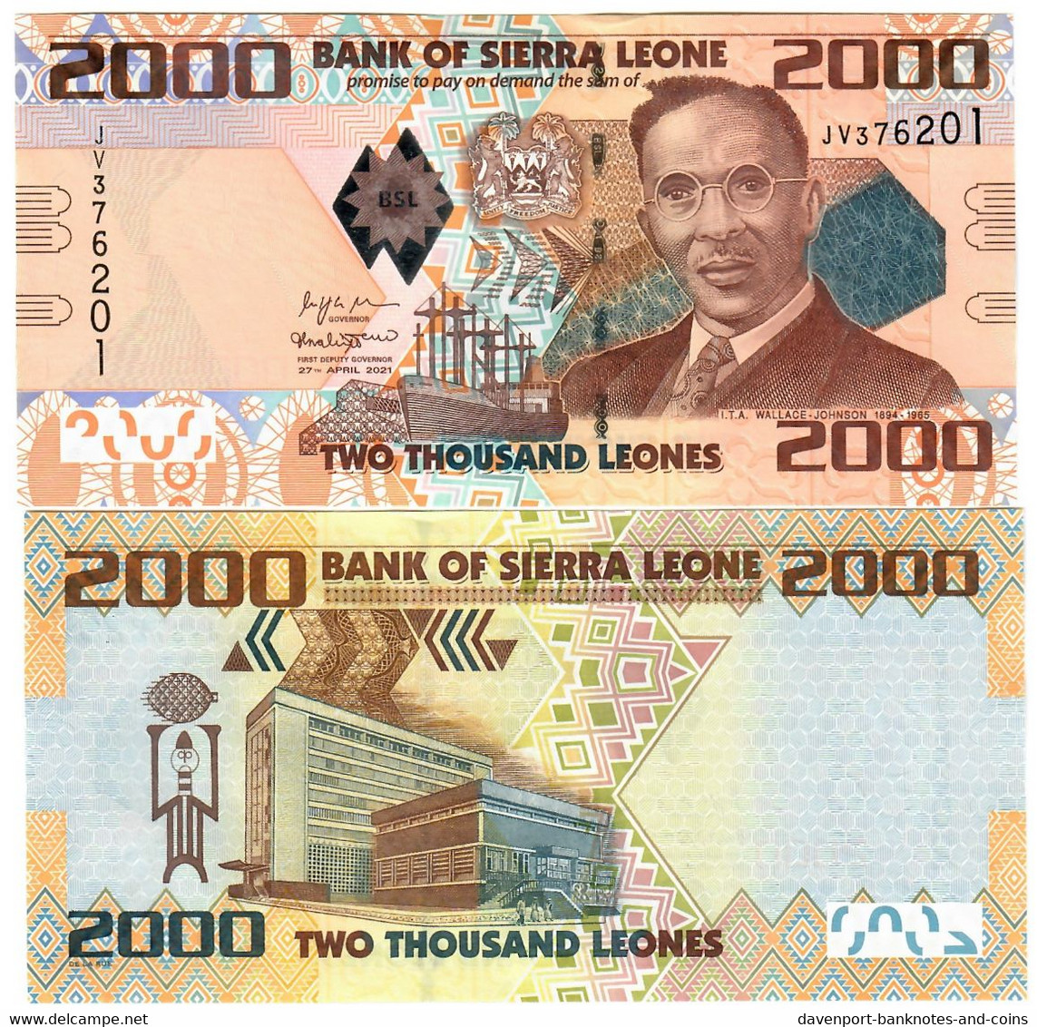 Sierra Leone 2000 Leones 2021 UNC Last Issue - Sierra Leone