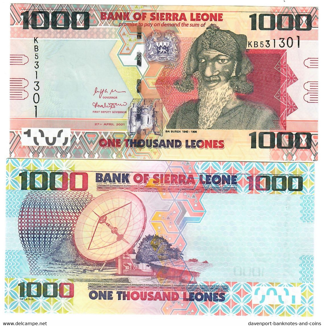 FULL SET Sierra Leone 1000, 2000, 5000 & 10000 Leones 2021 UNC Last Issue - Sierra Leona