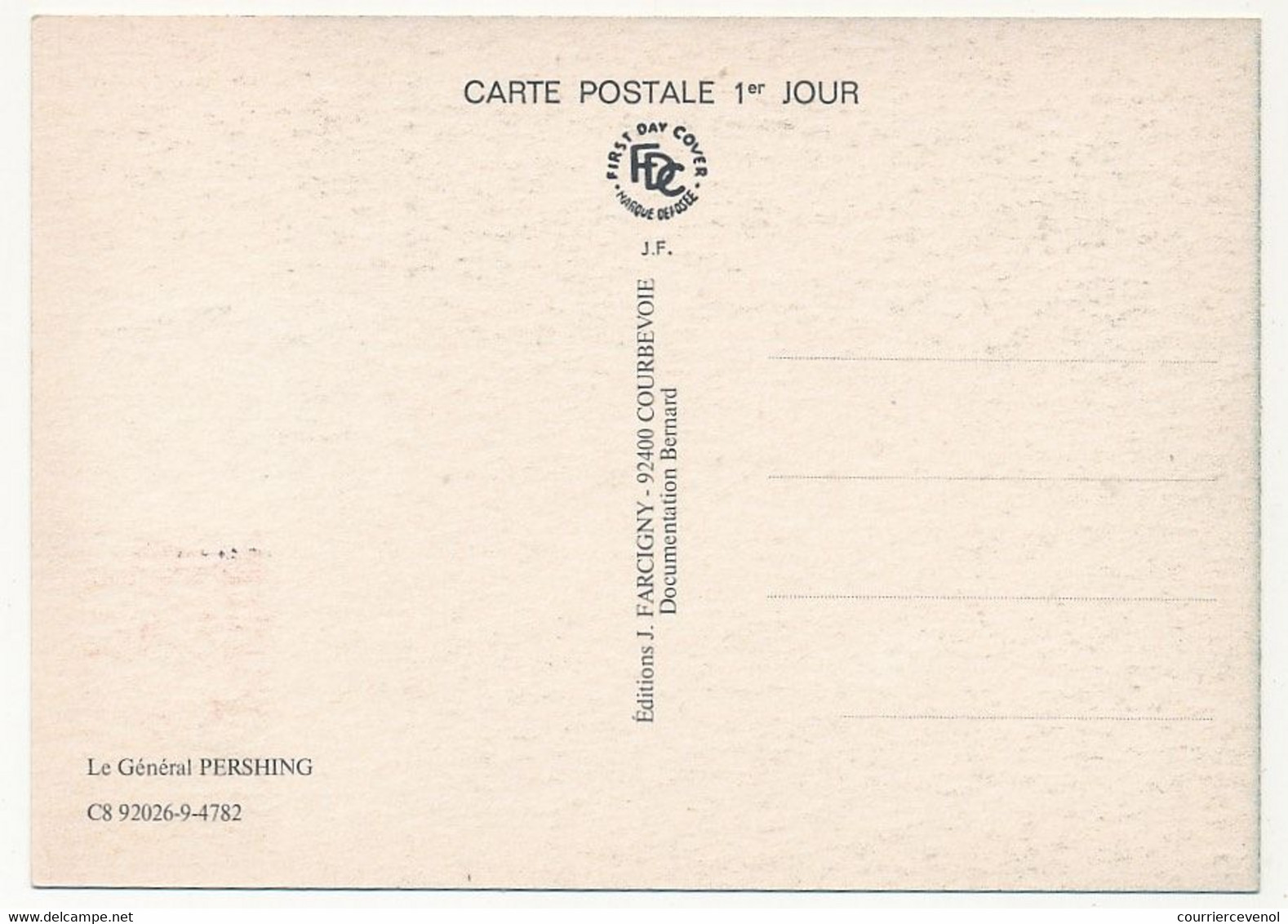FRANCE => Carte Maximum => 3,40 Général PERSHING - Obl Premier Jour PARIS 13 Juin 1987 - 1980-1989
