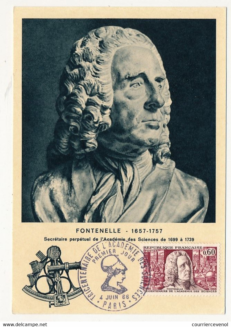 FRANCE - Carte Maximum - 0,60 FONTENELLE - Obl Premier Jour - Paris - 4 Juin 1966 - 1960-1969