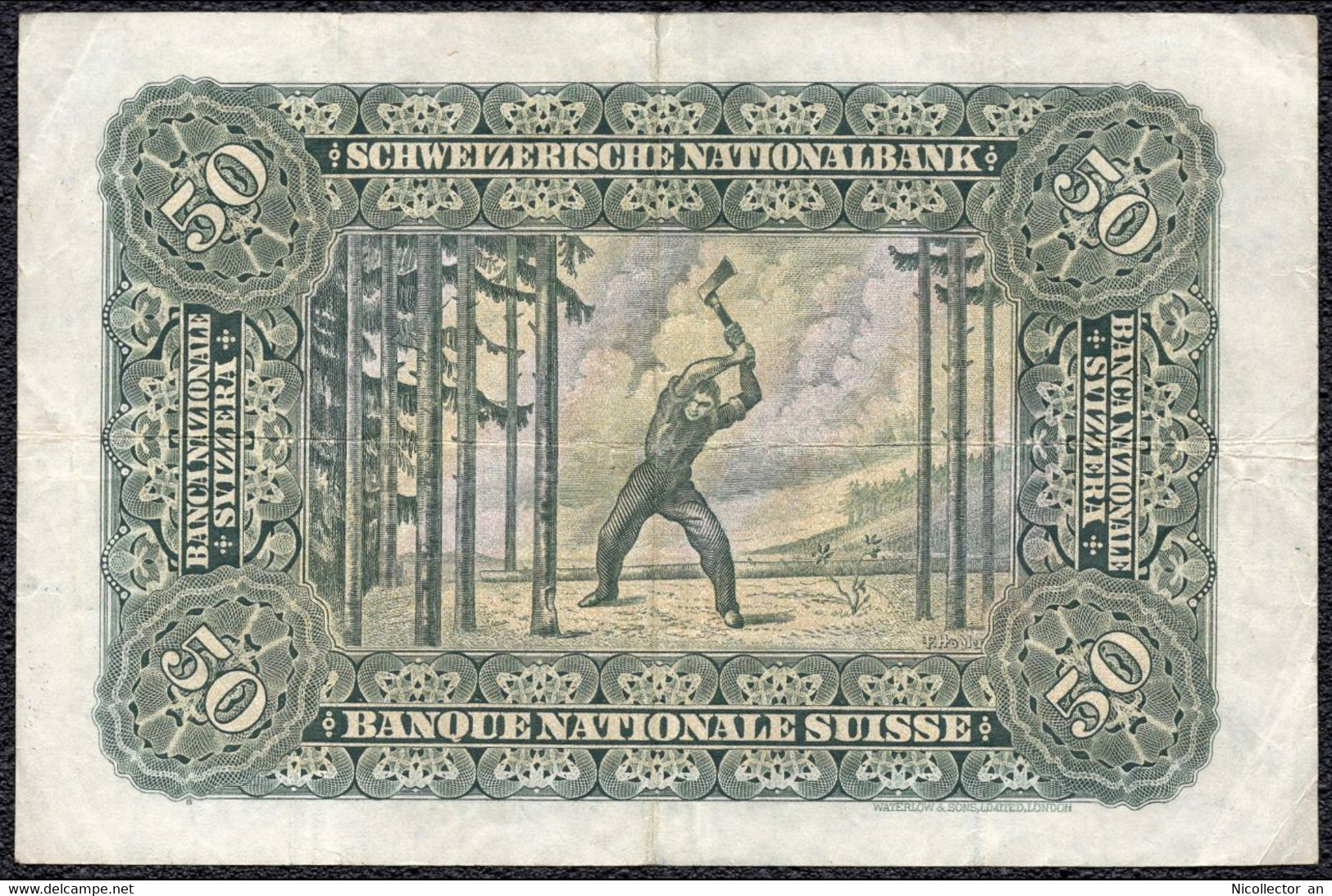 Switzerland 50 Francs 1947 VF Banknote - Suiza