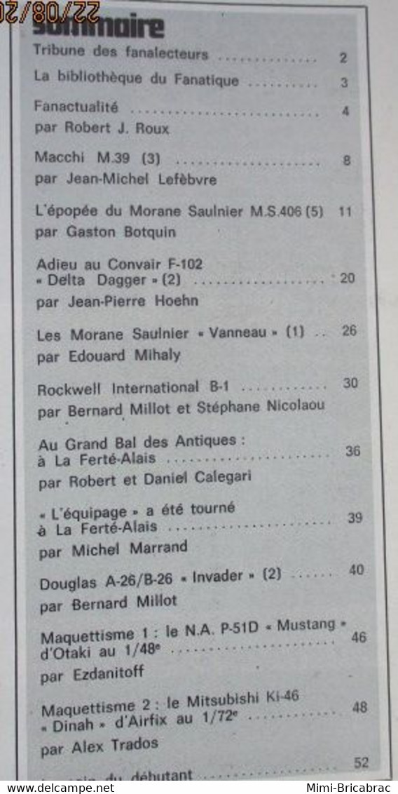 BDMAR20 Mythique Revue LE FANATIQUE DE L'AVIATION N°104 De 1978 TBE Couverture PIERRIC - Luchtvaart