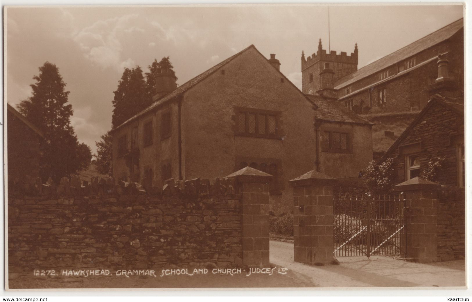 12270. Hawkshead. Grammar School And Church. - Judges Ltd. - (England, U.K.) - Hawkshead