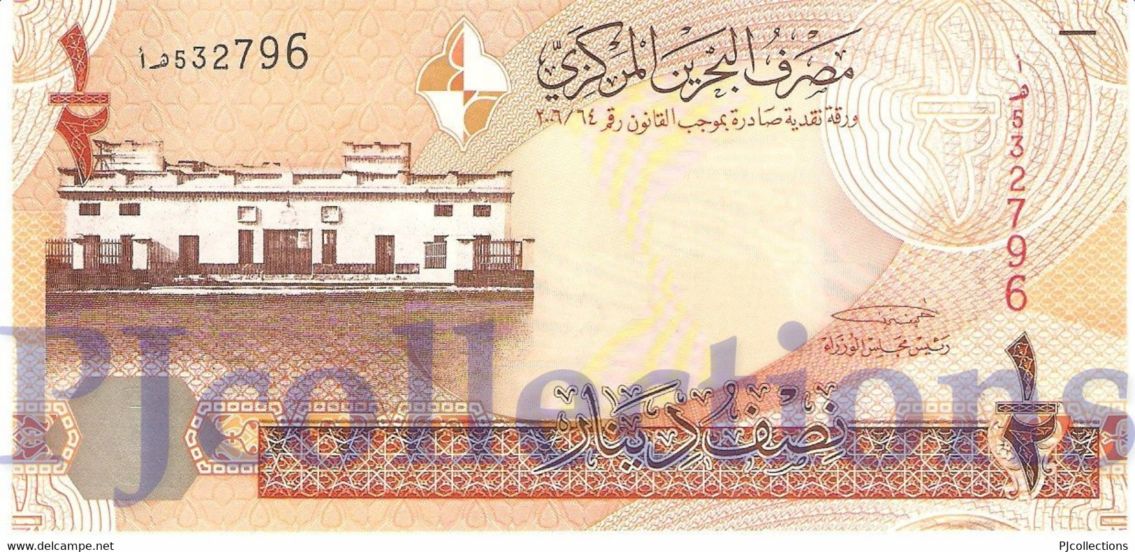 BAHRAIN 1/2 DINAR 2006 PICK 25 UNC - Bahrain