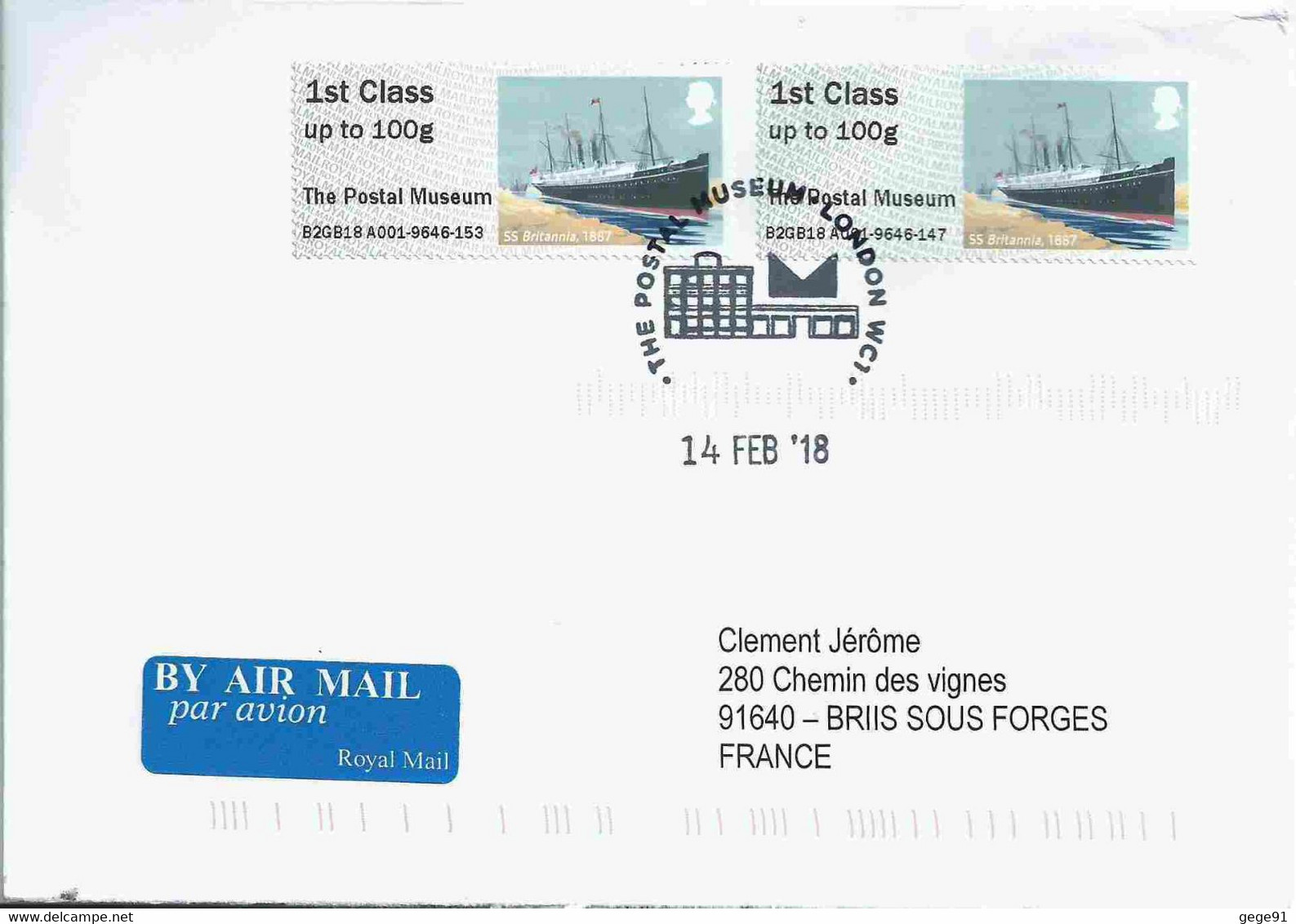 Vignette De Distributeur - ATM - IAR - Bateau SS Britannia - FDC - Post & Go Stamps