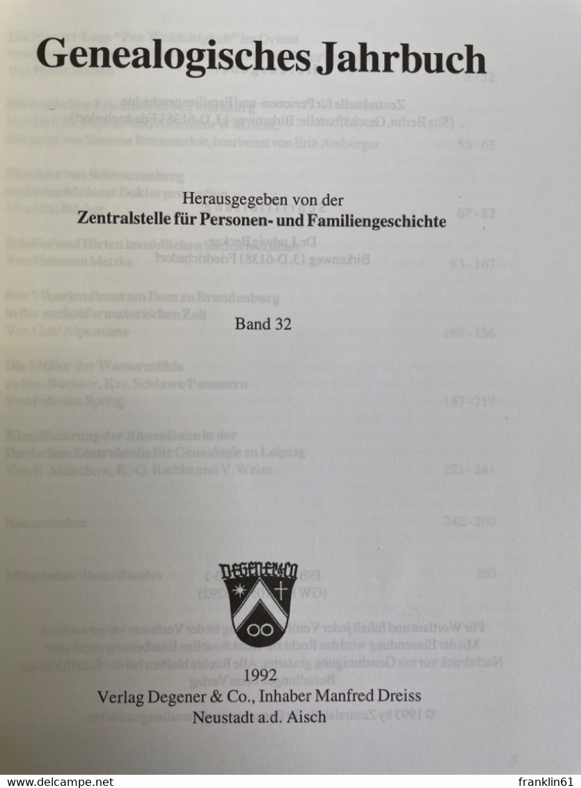 Genealogisches Jahrbuch. Band 32. - 4. Neuzeit (1789-1914)