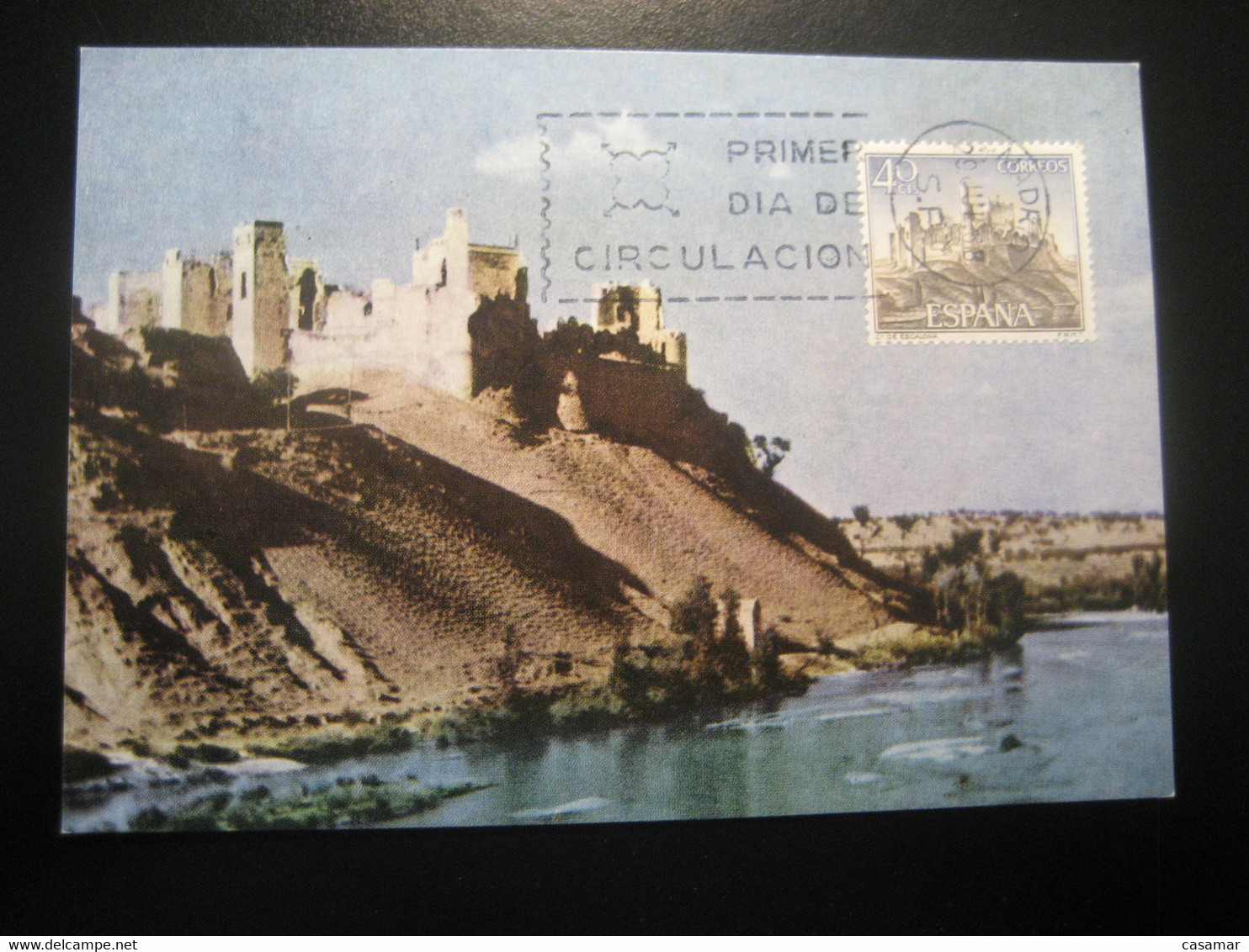 1968 Castillo De Escalona Toledo Castle Chateau Maxi Maximum Card SPAIN - Châteaux