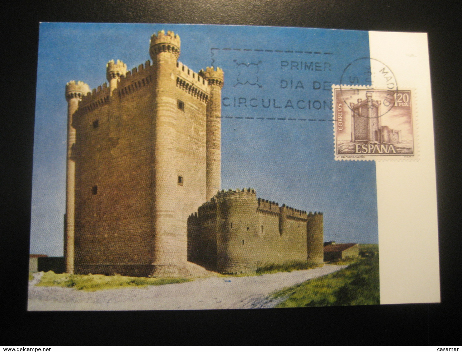 1968 Castillo De Fuensaldaña Valladolid Castle Chateau Maxi Maximum Card SPAIN - Châteaux